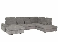 Hoeksalon Artus 371x260cm - stof - grijs