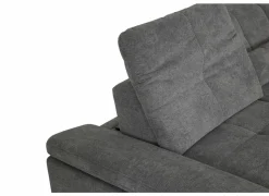 Hoeksalon Artus 371x260cm - stof - grijs met bedfunctie & opbergruimte