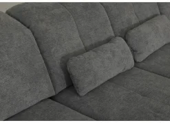 Hoeksalon Artus 371x260cm - stof - grijs met bedfunctie & opbergruimte