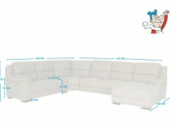 Hoeksalon Berry 372x292cm - stof - beige met relax