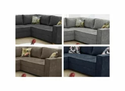 Hoeksalon Brixen 379x227cm - stof - donkergrijs met bedfunctie