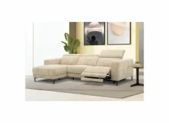 Hoeksalon Cine 277x168cm - stof - taupe met relax