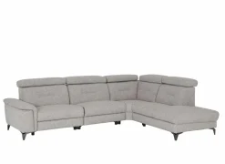Hoeksalon Cosa 295x229cm - stof - grijs met 2 elektrische relaxen