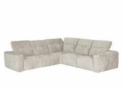 Hoeksalon Crow 301x301cm - stof - turtledove met 2 elektrische relaxen