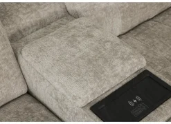 Hoeksalon Crow 334x301cm - stof - turtledove met 2 elektrische relaxen