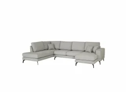 Hoeksalon Davos 341x220cm - stof - grijs