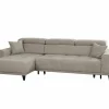 Hoeksalon Dragor 296x179cm - stof - grijs met bedfunctie