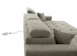 Hoeksalon Dragor 296x179cm - stof - grijs met bedfunctie