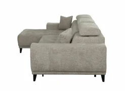 Hoeksalon Dragor 296x179cm - stof - grijs met bedfunctie