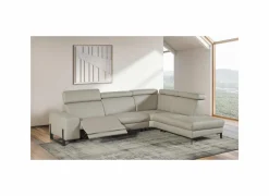 Hoeksalon Durham 304x230cm - stof - lichtgrijs met relax