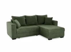 Hoeksalon Elmau 235x169cm - stof - groen met bedfunctie & opbergruimte