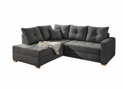Hoeksalon Heidelberg 228x199cm - stof - grijs met bedfunctie & relax en opbergruimte