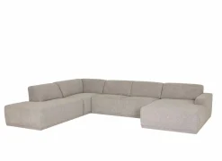 Hoeksalon Ibero 374x283cm - stof - grijs