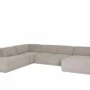 Hoeksalon Ibero 374x283cm - stof - grijs met zitdiepteverstelling