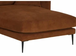 Hoeksalon Indigo 278x155cm - stof - bruin