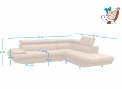 Hoeksalon Jet 295x255cm - stof - cognac