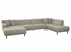 Hoeksalon Kent 390x230cm - stof - grijs