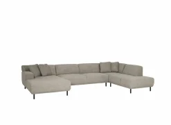 Hoeksalon Kent 390x230cm - stof - grijs