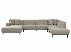 Hoeksalon Kent 390x230cm - stof - grijs