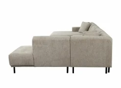 Hoeksalon Kent 390x230cm - stof - grijs