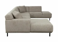 Hoeksalon Kent 390x230cm - stof - grijs