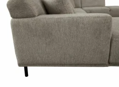 Hoeksalon Kent 390x230cm - stof - grijs