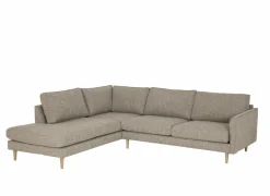 Hoeksalon Lamar 257x223cm - stof - lichtbruin