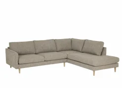 Hoeksalon Lamar 257x223cm - stof - lichtbruin