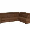 Hoeksalon Lana 289x227cm - leder - bruin met relax