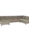 Hoeksalon Larvik 410x228cm - stof - beige