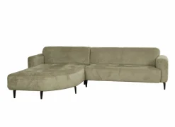 Hoeksalon Leif 332x207cm - stof - groen