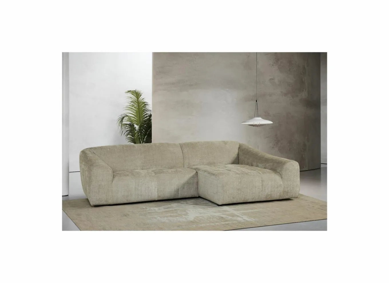 Hoeksalon Lex 284x159cm - stof - greige