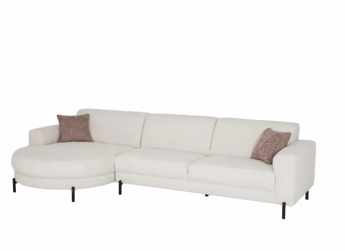 Hoeksalon Liva 325x161cm - stof - wit