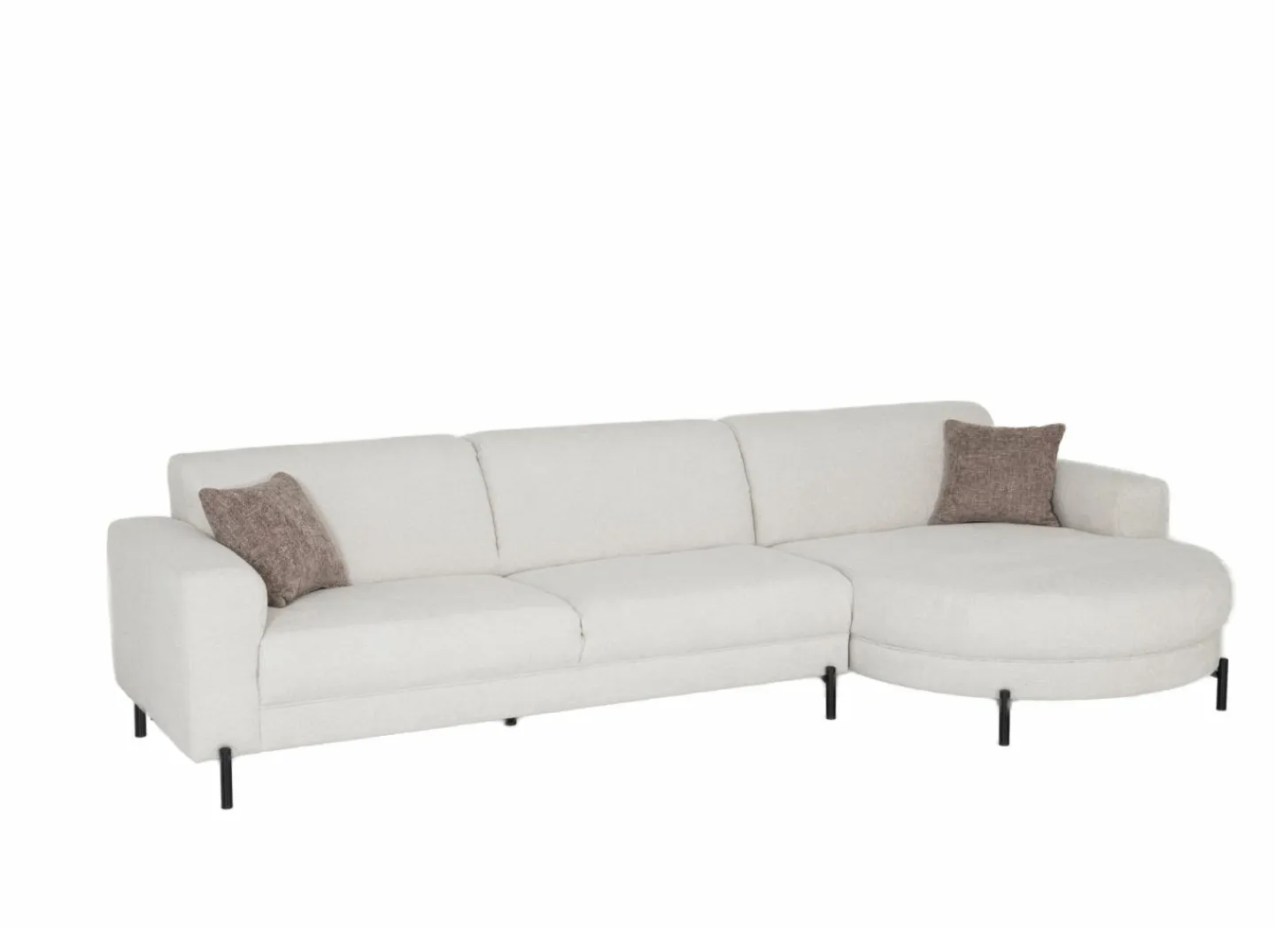 Hoeksalon Liva 325x161cm - stof - wit