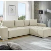 Hoeksalon Luciano 282x204cm - stof - beige met bedfunctie & opbergruimte