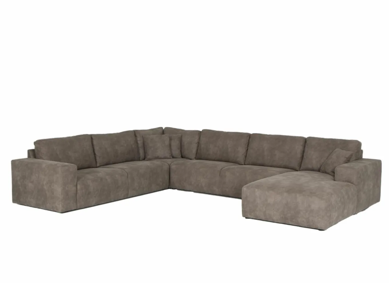 Hoeksalon Madrid 377x299cm - stof - bruin