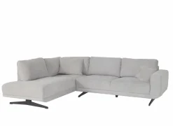 Hoeksalon Maltese  276x215cm - stof - lichtgrijs