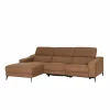 Hoeksalon Mana 272x174cm - stof - cognac met relax