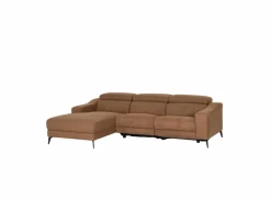 Hoeksalon Mana 272x174cm - stof - cognac met relax