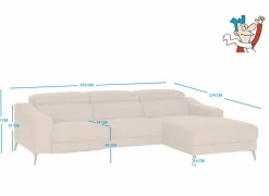 Hoeksalon Mana 272x174cm - stof - cognac