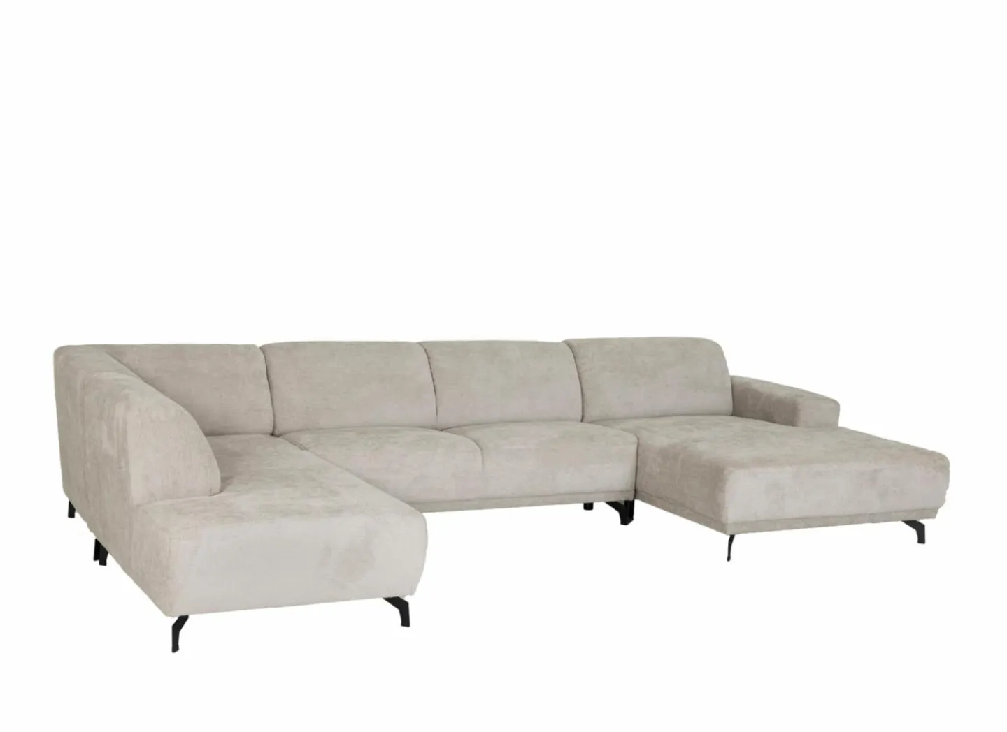 Hoeksalon Mats 372x227cm - stof - lichtgrijs