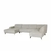 Hoeksalon Mats 372x227cm - stof - lichtgrijs