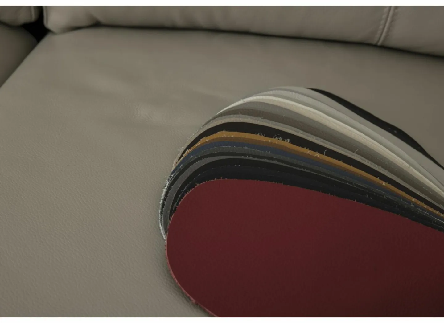 Hoeksalon May 289x289cm - leder - grijs & beige