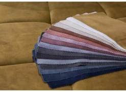 Hoeksalon Message-S 295x228cm - stof - goud met poef