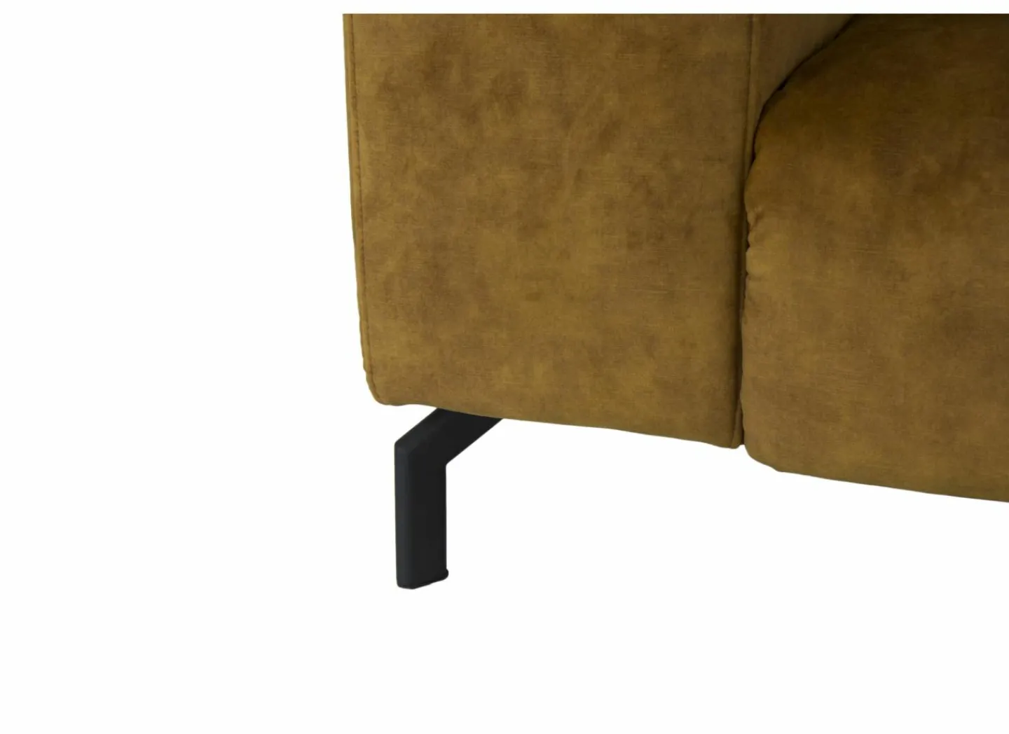 Hoeksalon Message-S 295x228cm - stof - goud met poef