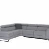 Hoeksalon Milton 302x238cm - stof - grijs met 2 elektrische relaxen
