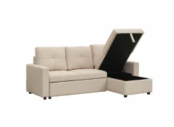 Hoeksalon Moncada 213x122cm - stof - beige & grijs