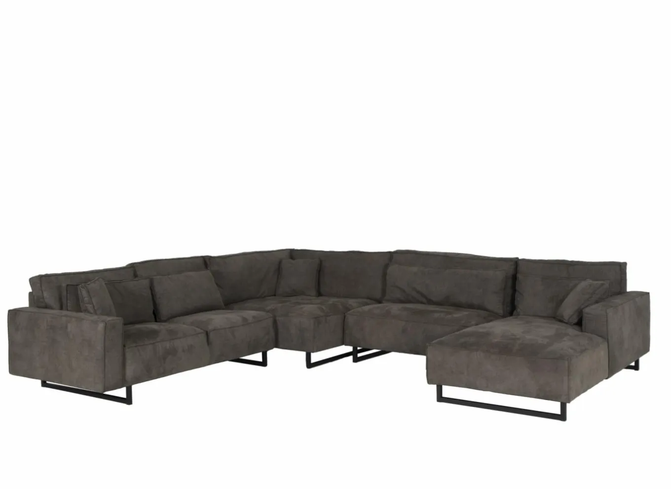 Hoeksalon Monolithos 373x332cm - stof - bruin