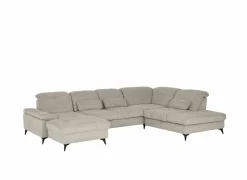 Hoeksalon Naja 353x255cm - stof - desert met bedfunctie en zitdiepteverstelling