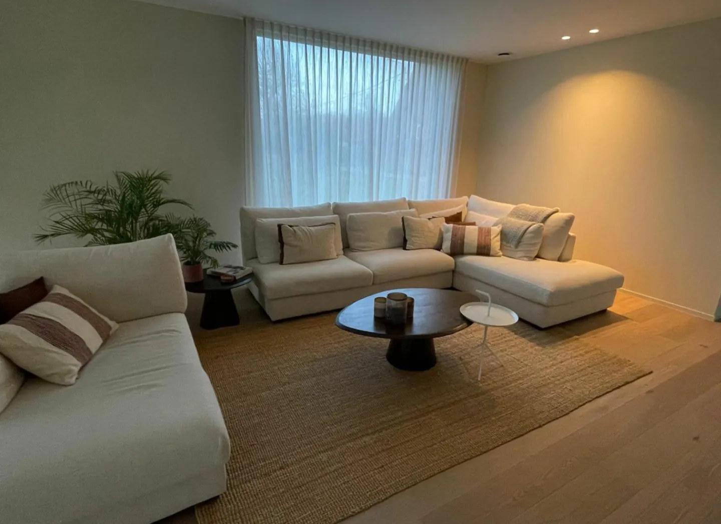 Hoeksalon New Polo 430x226cm - stof - beige